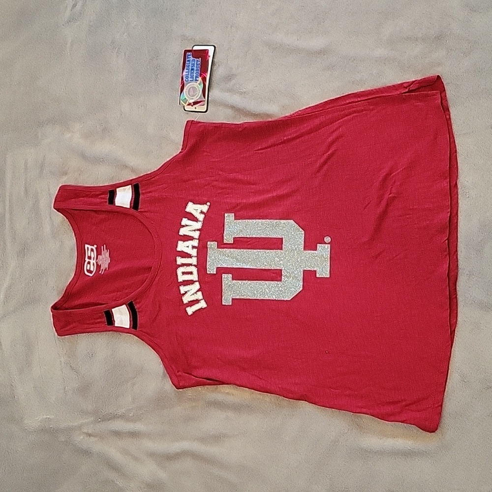 Indiana University women's tank top size large silver glitter